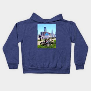 Liberty State Park - Parked Bicycles Kids Hoodie